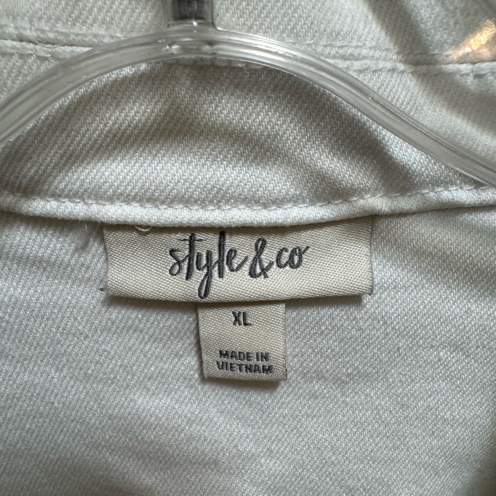 Style & Co. Cream White Denim Jacket - Picture 8 of 8